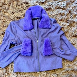 Purple shirt with fluffy sleeves size small
